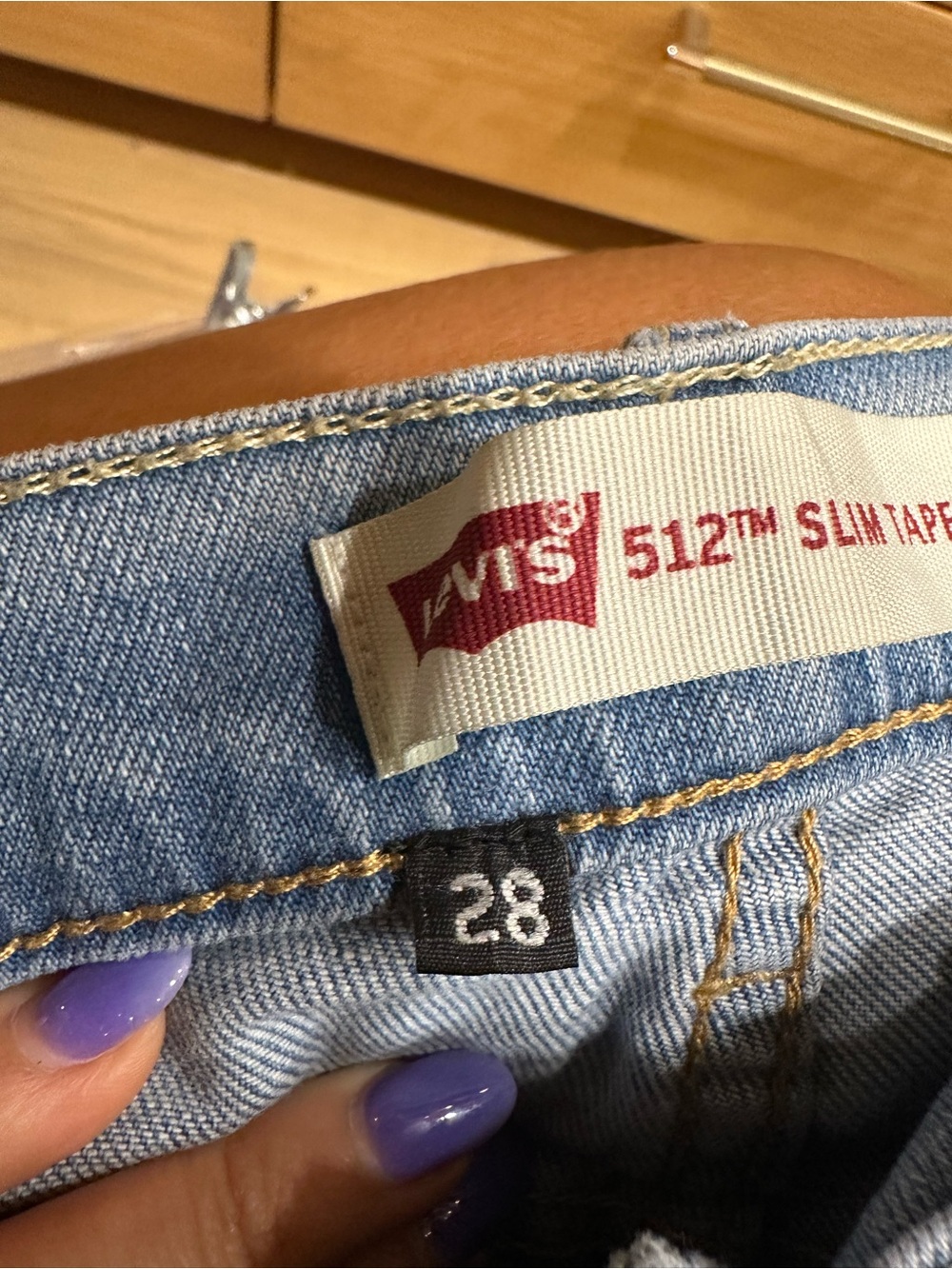 Levi's reworked patchwork Blue Denim Skirt - Picture 6 of 8